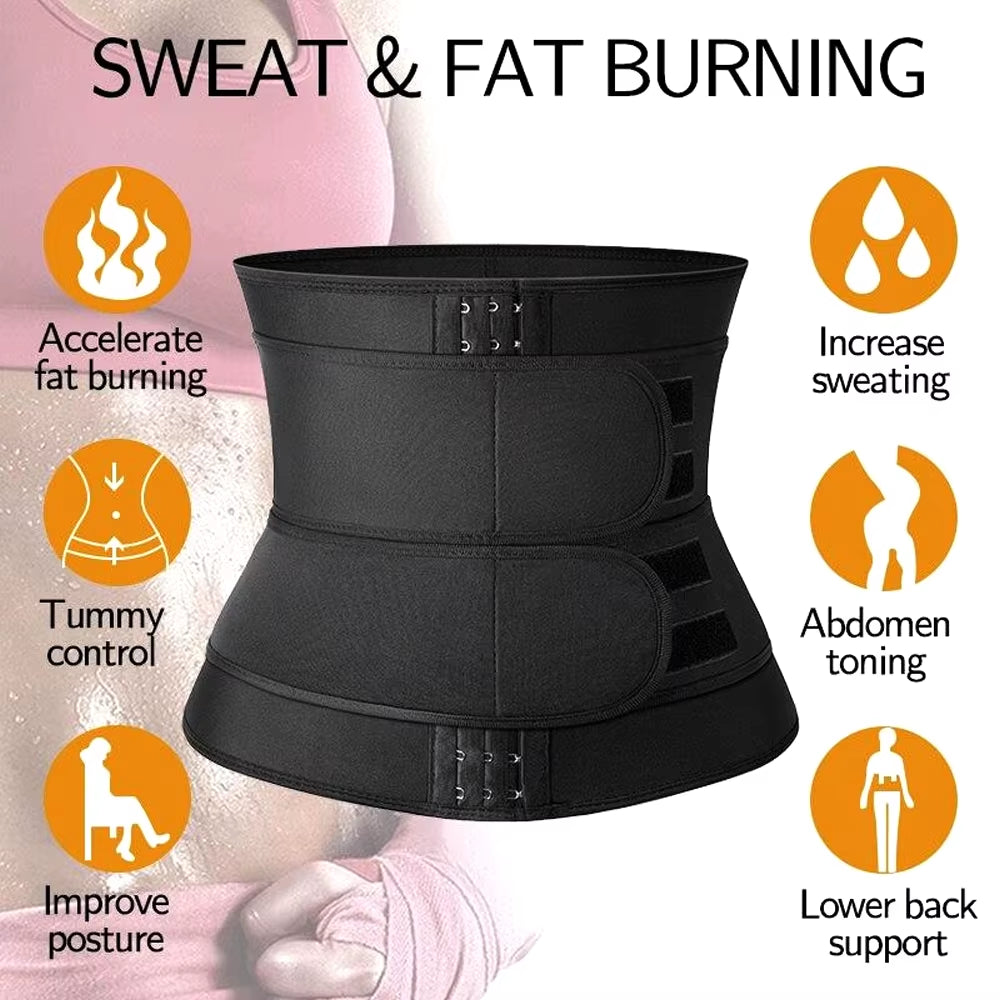 GlowFit Waist Trainer – Neoprene Sweat Trimmer Belt for Men & Women, Tummy Compression & Back Support