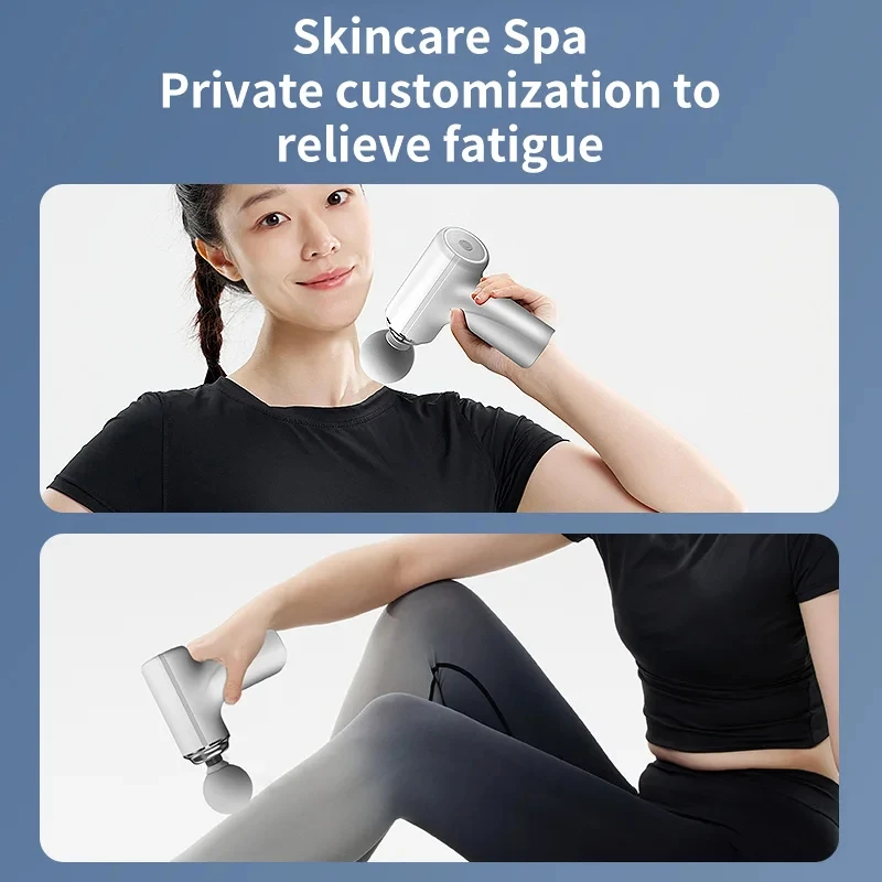 Portable AI Massage Gun – Deep Tissue Percussion Massager with 4 Heads, LED Light & Adjustable Speed for Recovery