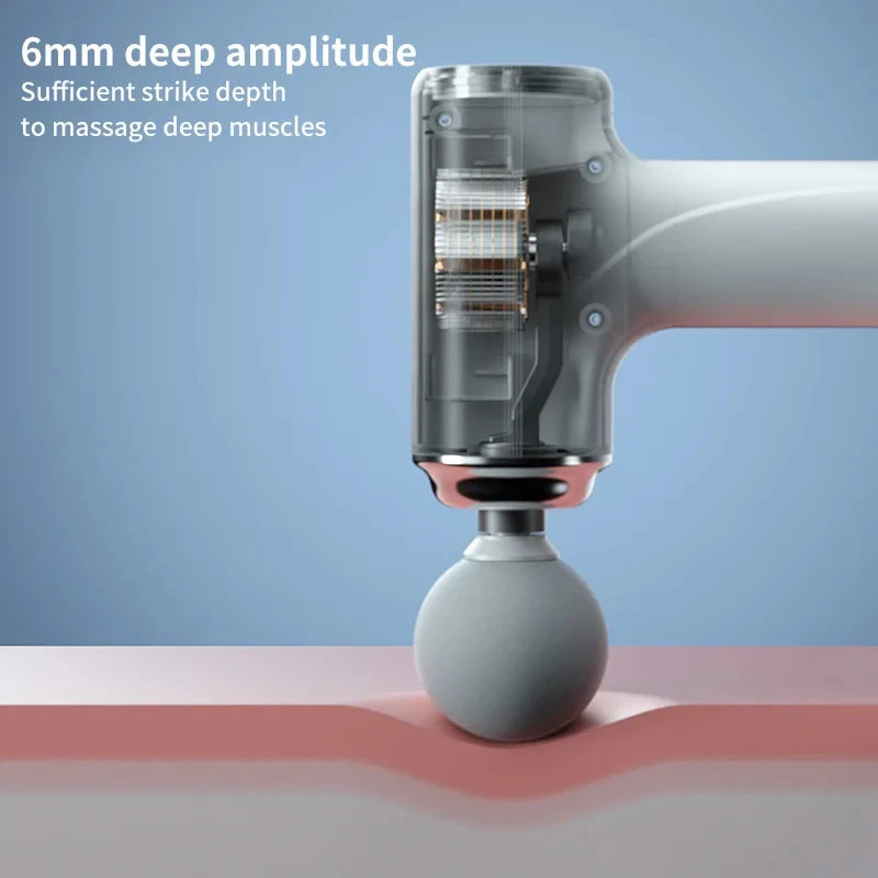 Portable AI Massage Gun – Deep Tissue Percussion Massager with 4 Heads, LED Light & Adjustable Speed for Recovery