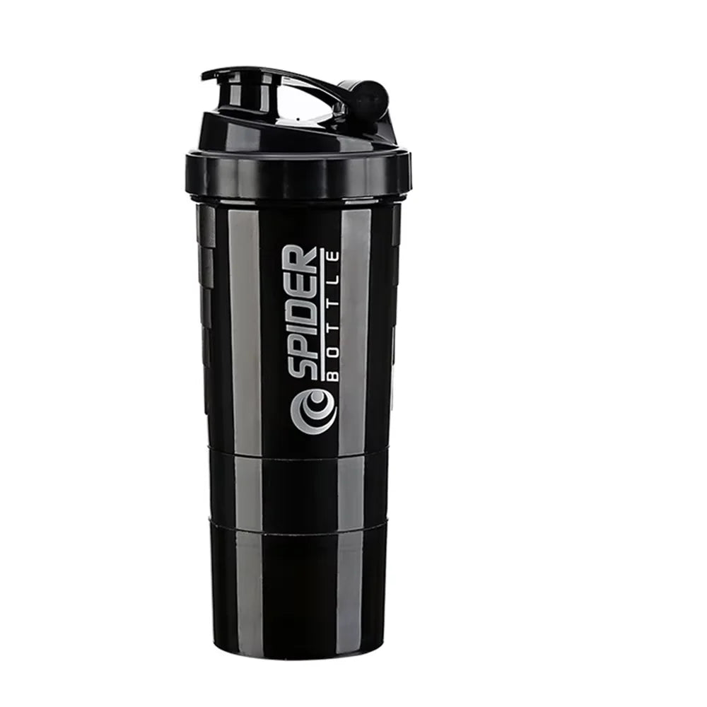 3-in-1 Protein Shaker Bottle – Leakproof, Portable, Powder & Pill Storage for Fitness, Bodybuilding, Workout