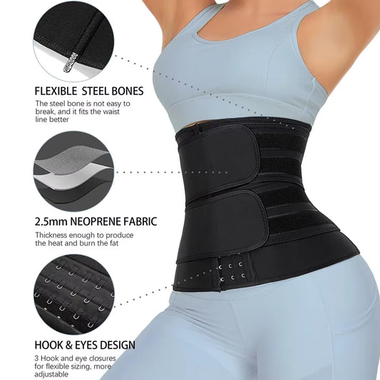 GlowFit Waist Trainer – Neoprene Sweat Trimmer Belt for Men & Women, Tummy Compression & Back Support
