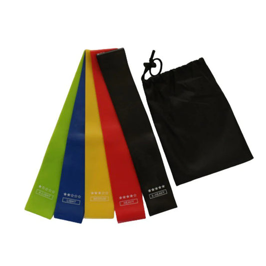 GlowFit 5-Piece Resistance Band Set with Carry Bag – Full Body Workout Bands for Home, Gym, Yoga & Pilates